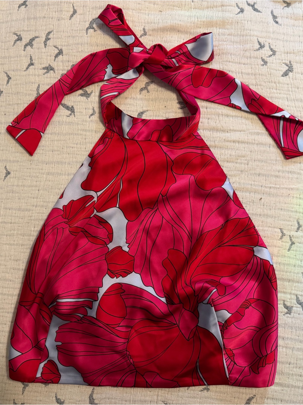 Sigrid Olsen Fuchsia Red Floral Halter Crop Top